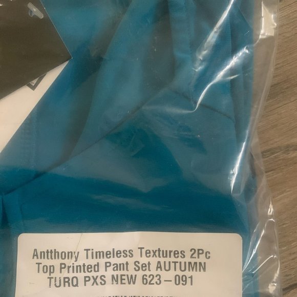 NWT ANTTHONY 2PC PANT SET AUTUMN TURQUOISE PXS, PS - Picture 14 of 16
